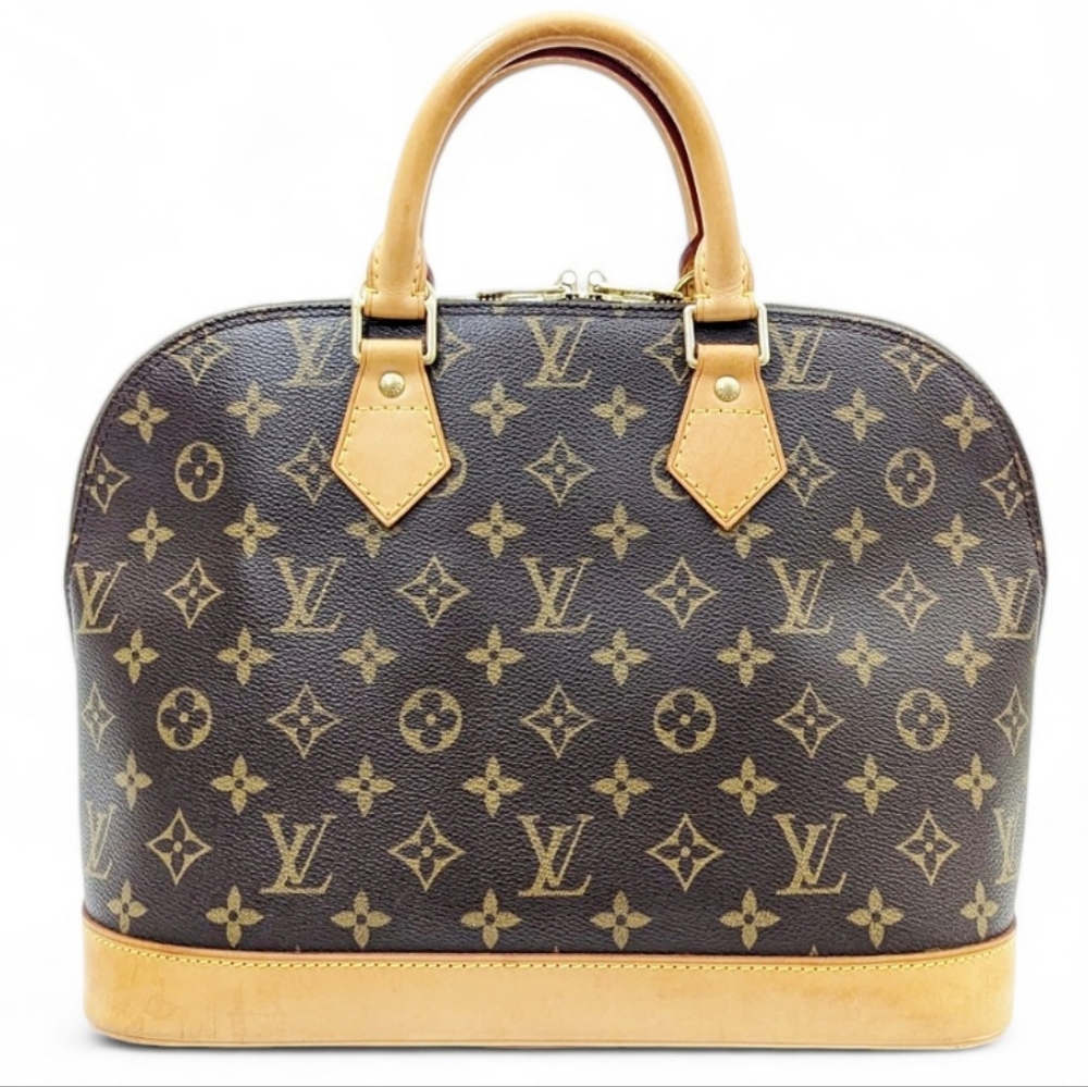 Louis Vuitton Monogram Canvas Satchel with Tan Leather Handles - Picture 5 of 13